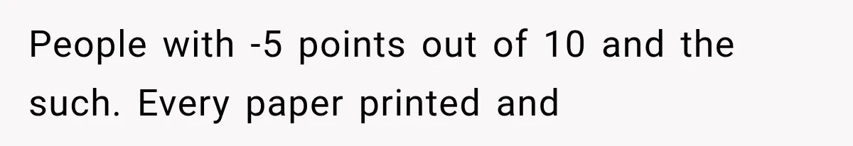 People with -5 points out of 10 and the such. Every paper printed and