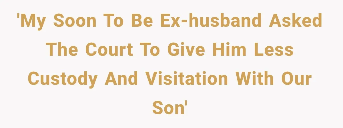 'My soon to be ex-husband asked the court to give him less custody and visitation with our son'