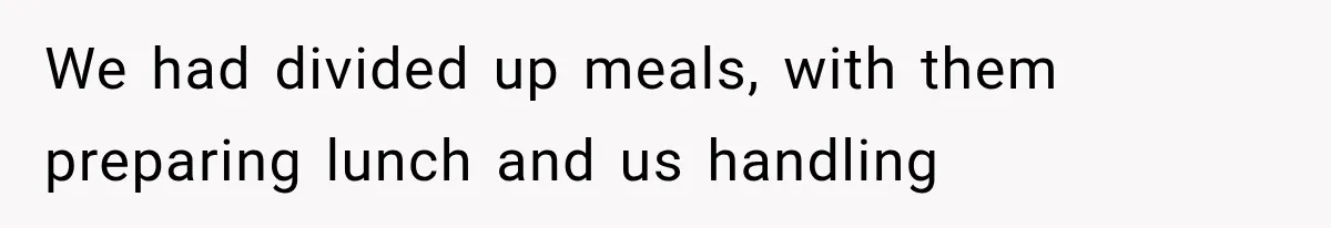 Weekend Guests Ignore House Rules, Scare the Cat, Skip Cleanup, Then Wonder Why the Host Stops Calling We had divided up meals, with them preparing lunch and us handling