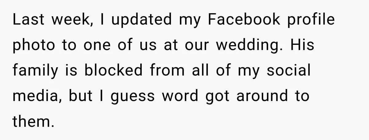 MIL Finds Out Her Son Got Married From Facebook, Then He Gives Her the Perfect Thanksgiving Comeback Last week, I updated my Facebook profile photo to one of us at our wedding. His family is blocked from all of my social media, but I guess word got...