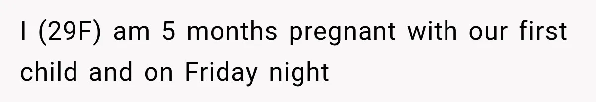 I (29F) am 5 months pregnant with our first child and on Friday night