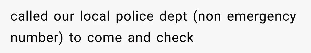 called our local police dept (non emergency number) to come and check