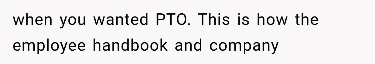 New Boss “Changes the Rules” and Denies Every PTO Request, Then Lets the Entire Team’s Vacation Days Expire when you wanted PTO. This is how the employee handbook and company