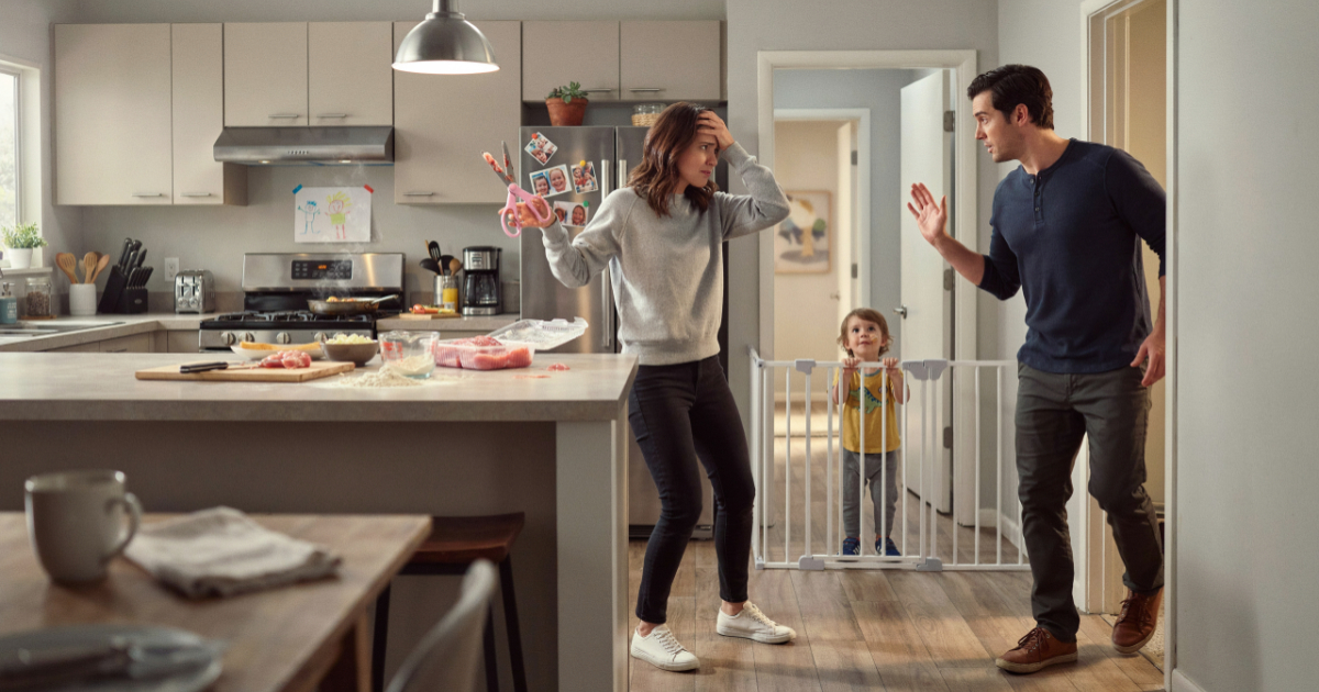 Mom Leaves Husband One Dinner Task, Returns to Raw Chicken Scissors and an Open Baby Gate