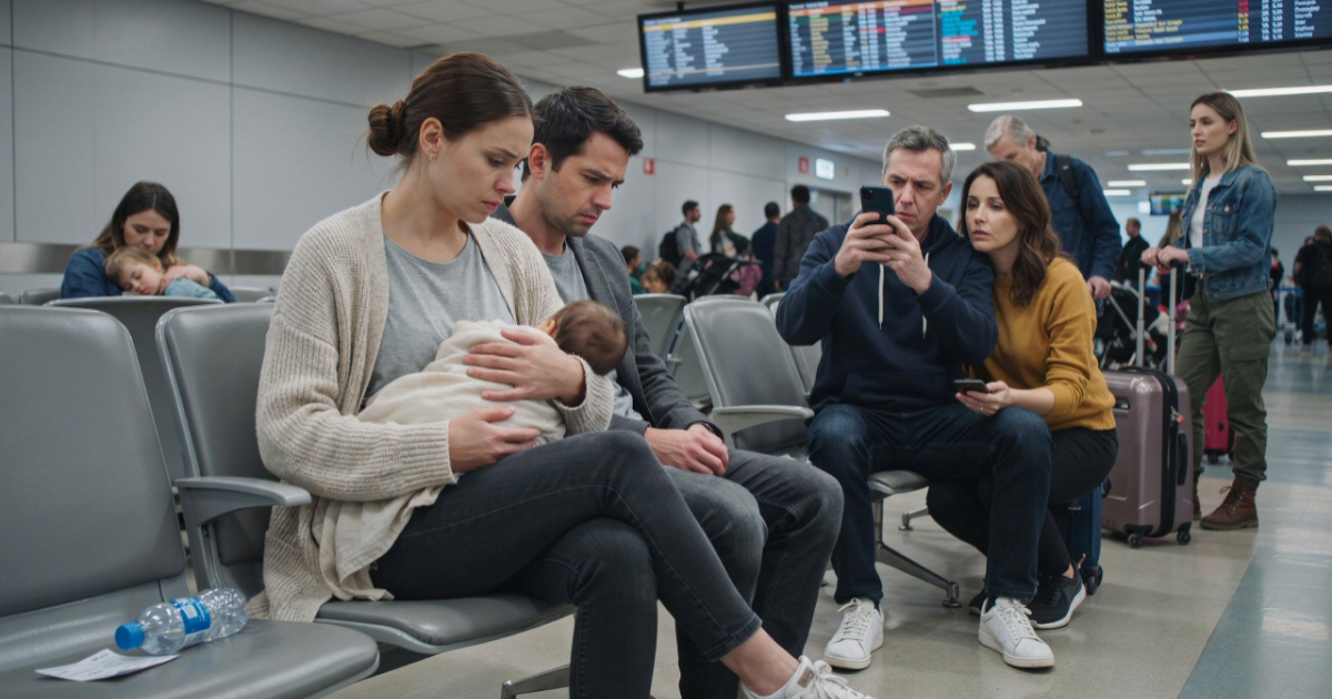 Mom Feeds Her Hungry Baby at the Airport, Then Notices a Stranger Pointing His Phone at Her