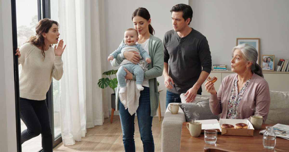 Grandmother Gives Four-Month-Old Baby Donut Frosting Without Asking, Leaving Mom Furious Grandmother Gives Four-Month-Old Baby Donut Frosting Without Asking, Leaving Mom Furious