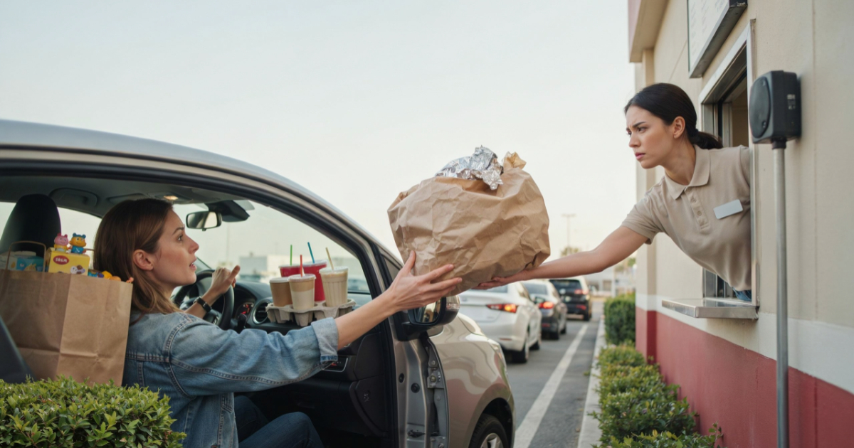 Customer Gets a Family-Sized McDonald’s Order by Mistake and Keeps It After the Employee Treats Her Rudely