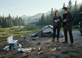 Couple Wakes Up at Remote Campsite to Find Everything Destroyed, But the Keys Make No Sense