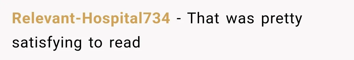Relevant-Hospital734 − That was pretty satisfying to read
