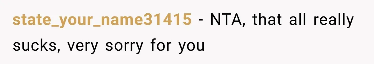 state_your_name31415 − NTA, that all really sucks, very sorry for you