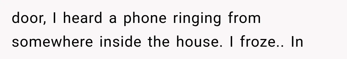 door, I heard a phone ringing from somewhere inside the house. I froze.. In