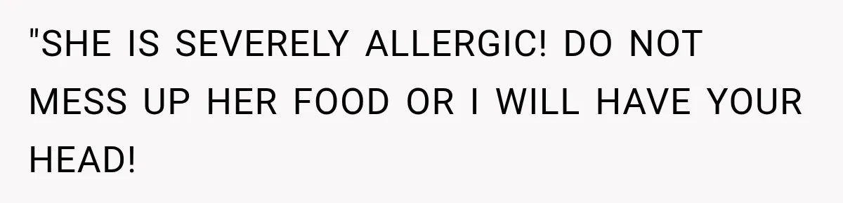 Waitress Screams Across Steakhouse and Snatches Mom’s Plate Seconds Before a Dangerous Allergy Mistake "SHE IS SEVERELY ALLERGIC! DO NOT MESS UP HER FOOD OR I WILL HAVE YOUR HEAD!