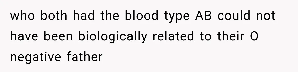 who both had the blood type AB could not have been biologically related to their O negative father