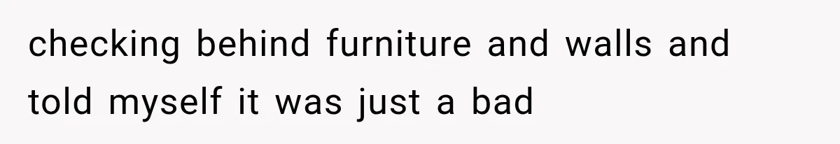 Man Thinks His Wife Is Playing a Creepy Peeking Game, Then Finds Her Hiding Under the Bed With a Shard of Glass checking behind furniture and walls and told myself it was just a bad