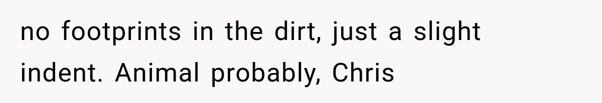 Man Thinks His Wife Is Playing a Creepy Peeking Game, Then Finds Her Hiding Under the Bed With a Shard of Glass no footprints in the dirt, just a slight indent. Animal probably, Chris