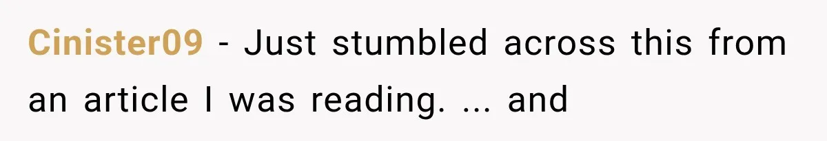 Cinister09 − Just stumbled across this from an article I was reading. ... and
