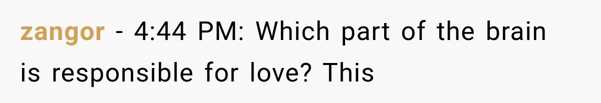 zangor − 4:44 PM: Which part of the brain is responsible for love? This