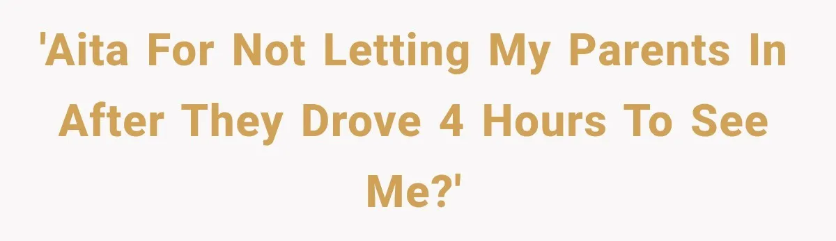 'AITA for not letting my parents in after they drove 4 hours to see me?'