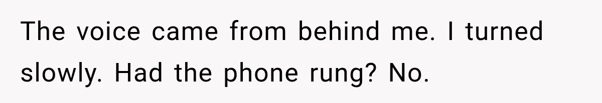 The voice came from behind me. I turned slowly. Had the phone rung? No.