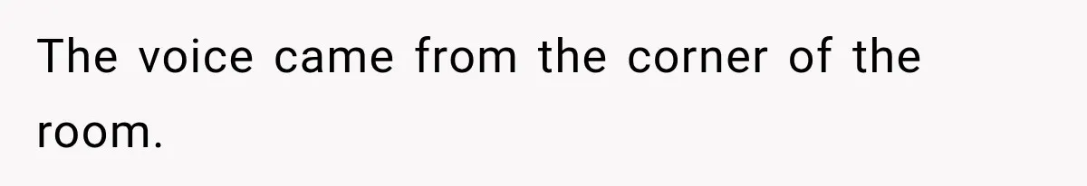 The voice came from the corner of the room.