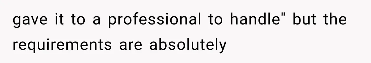 Recruiter Spends 30 Minutes Tearing Apart Her Experience, Then Months Later His Company Asks Her to Hire Through Them gave it to a professional to handle" but the requirements are absolutely