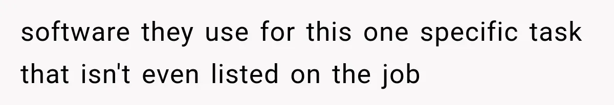 Recruiter Spends 30 Minutes Tearing Apart Her Experience, Then Months Later His Company Asks Her to Hire Through Them software they use for this one specific task that isn't even listed on the job