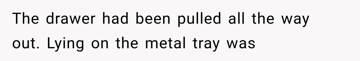 The New Forensic Doctor Thought the Morgue Had a Strange Janitor Until He Discovered What Happened After Midnight The drawer had been pulled all the way out. Lying on the metal tray was