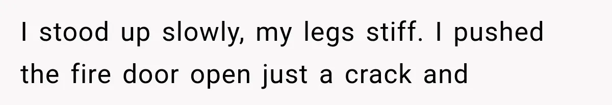 The New Forensic Doctor Thought the Morgue Had a Strange Janitor Until He Discovered What Happened After Midnight I stood up slowly, my legs stiff. I pushed the fire door open just a crack and