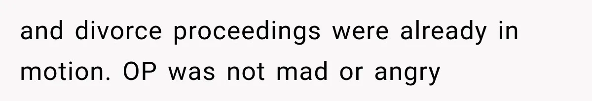 Mistress Posts Their Date Night Publicly — Wife Makes One Move Husband Never Saw Coming and divorce proceedings were already in motion. OP was not mad or angry
