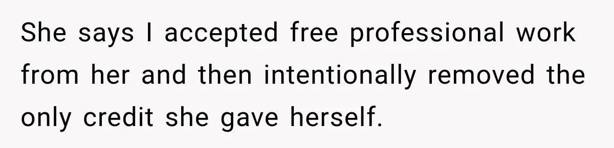 Bride Removes Cousin’s QR Code From Free Wedding Programs, Then Gets Accused of Stealing Her Design She says I accepted free professional work from her and then intentionally removed the only credit she gave herself.