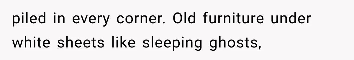Man Thinks His Retired Dad Is Acting Younger Then Finds His Real Father Buried in the Basement piled in every corner. Old furniture under white sheets like sleeping ghosts,