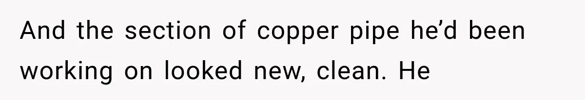 Man Thinks His Retired Dad Is Acting Younger Then Finds His Real Father Buried in the Basement And the section of copper pipe he’d been working on looked new, clean. He