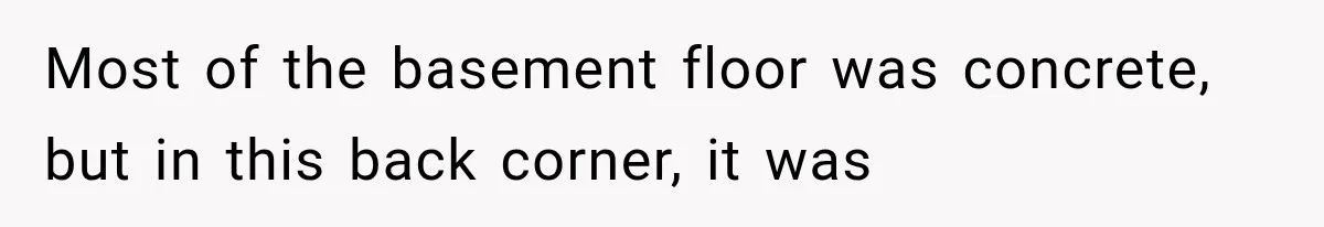 Man Thinks His Retired Dad Is Acting Younger Then Finds His Real Father Buried in the Basement Most of the basement floor was concrete, but in this back corner, it was