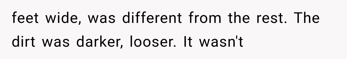 Man Thinks His Retired Dad Is Acting Younger Then Finds His Real Father Buried in the Basement feet wide, was different from the rest. The dirt was darker, looser. It wasn't