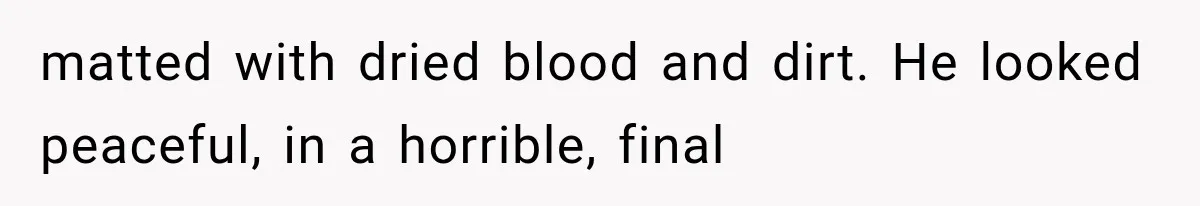 Man Thinks His Retired Dad Is Acting Younger Then Finds His Real Father Buried in the Basement matted with dried blood and dirt. He looked peaceful, in a horrible, final