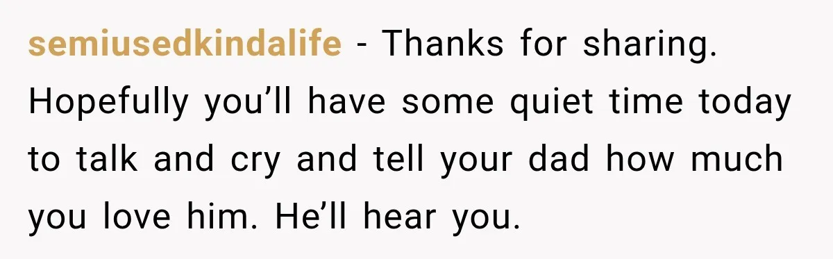 She Thought Her Father Was Gone On 9/11, But One Phone Call Changed Everything semiusedkindalife − Thanks for sharing. Hopefully you’ll have some quiet time today to talk and cry and tell your dad how much you love him. He’ll hear you.