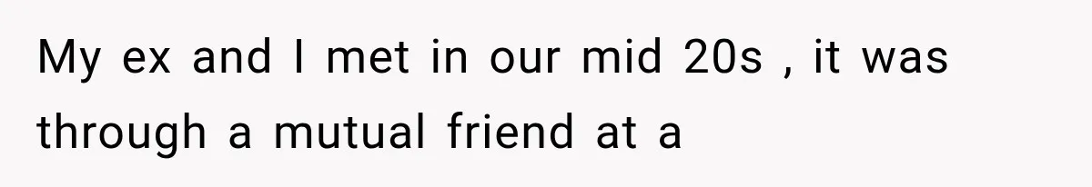 My ex and I met in our mid 20s , it was through a mutual friend at a