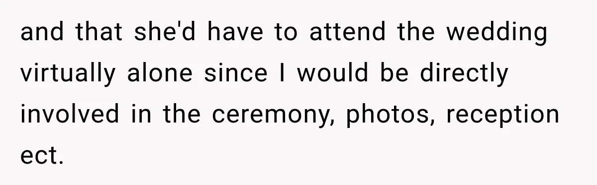 Girlfriend Threatens To End Relationship If Boyfriend Becomes His Best Friend’s Best Man and that she'd have to attend the wedding virtually alone since I would be directly involved in the ceremony, photos, reception ect.