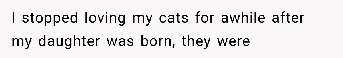 Mother Feared She Stopped Loving Her First Child After Baby Arrived, Then Learned the Truth I stopped loving my cats for awhile after my daughter was born, they were