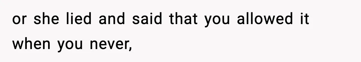 or she lied and said that you allowed it when you never,