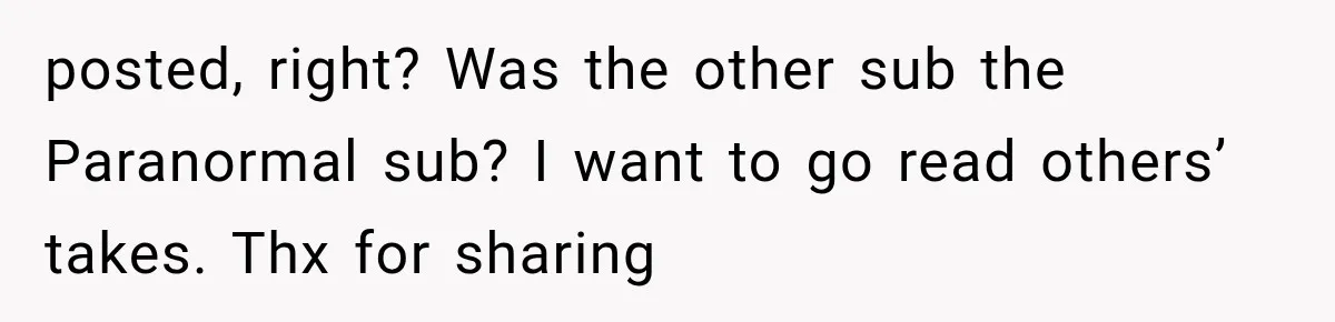 posted, right? Was the other sub the Paranormal sub? I want to go read others’ takes. Thx for sharing