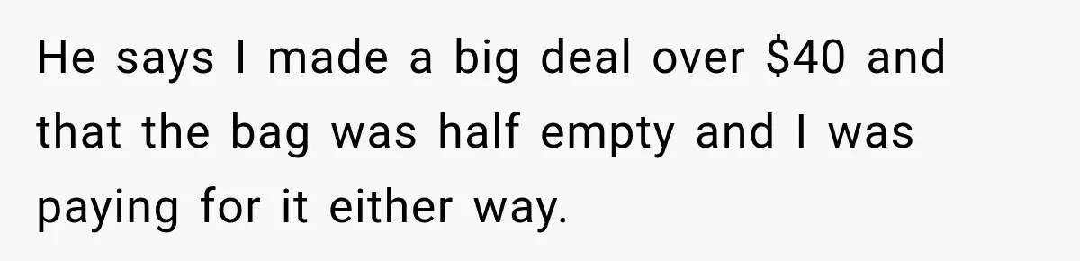 Friend Secretly Packs His Things Into Her Checked Bag, Then Gets Mad When She Takes Them Out He says I made a big deal over $40 and that the bag was half empty and I was paying for it either way.