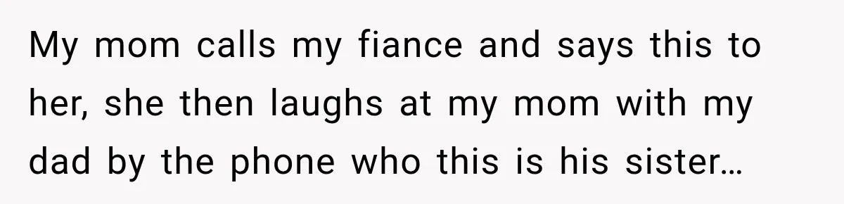 Bride Refuses To Share Wedding Photographer After Aunt Requests A Free Family Photoshoot My mom calls my fiance and says this to her, she then laughs at my mom with my dad by the phone who this is his sister…