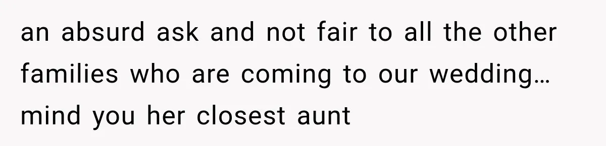 Bride Refuses To Share Wedding Photographer After Aunt Requests A Free Family Photoshoot an absurd ask and not fair to all the other families who are coming to our wedding… mind you her closest aunt