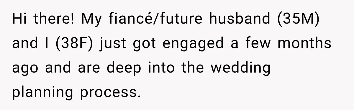 Bride Laughs When Future Sister-In-Law Demands 20 Extra Wedding Guests For Her “Family” Hi there! My fiancé/future husband (35M) and I (38F) just got engaged a few months ago and are deep into the wedding planning process.