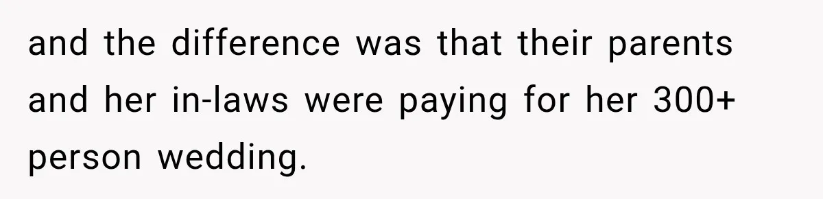 Bride Laughs When Future Sister-In-Law Demands 20 Extra Wedding Guests For Her “Family” and the difference was that their parents and her in-laws were paying for her 300+ person wedding.