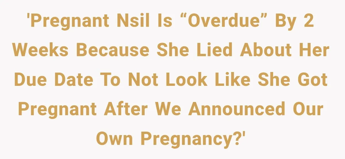 Pregnant SIL Shamed Her Birth Choices, Now Her “Perfect” Homebirth Is Falling Apart 'Pregnant NSIL is “overdue” by 2 weeks because she lied about her due date to not look like she got pregnant after we announced our own pregnancy?'