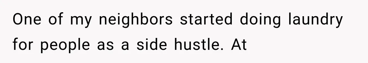 One of my neighbors started doing laundry for people as a side hustle. At
