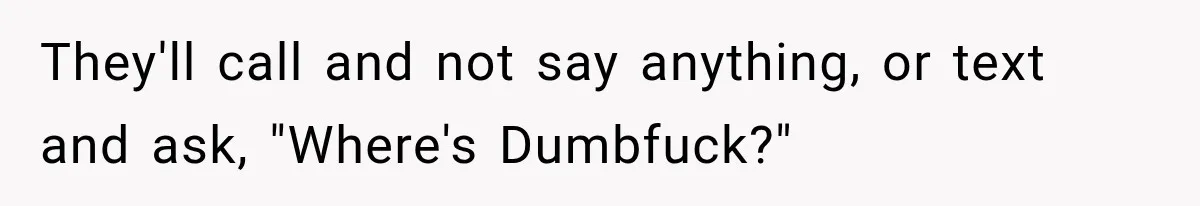 Girlfriend Finds Her Boyfriend’s “Old Friend” Is Moving 2,000 Miles Away, and the Pictures Explain Why They'll call and not say anything, or text and ask, "Where's Dumbfuck?"
