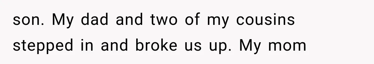 son. My dad and two of my cousins stepped in and broke us up. My mom